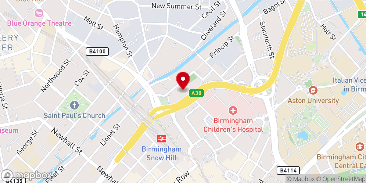 Map showing location of Archdiocese of Birmingham