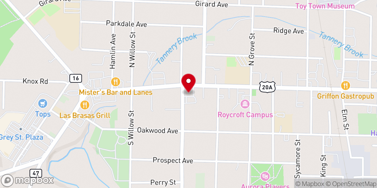 Map showing location of Baker Memorial Methodist Church