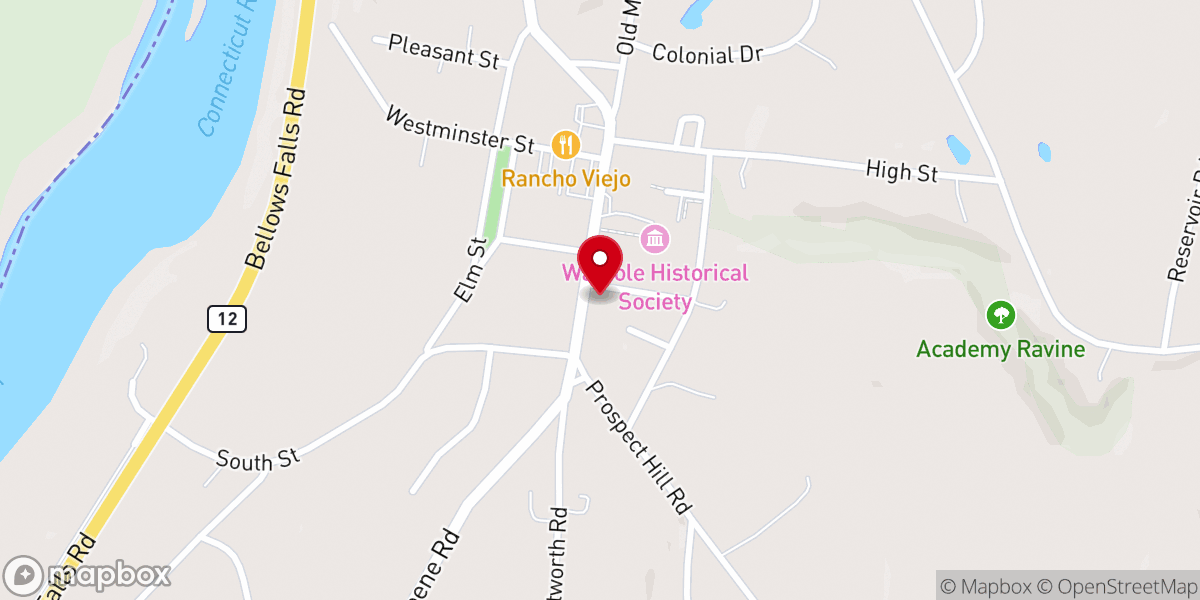 Map showing location of Walpole Unitarian Church