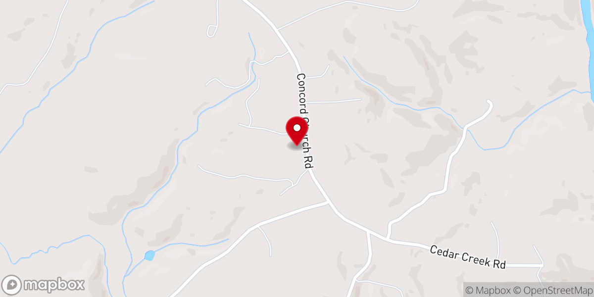 Map showing location of Concord Church of Christ