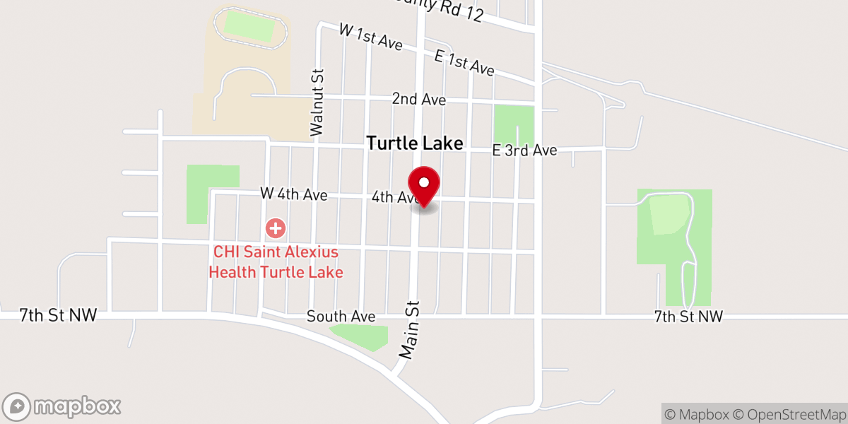 Map showing location of St. Catherine’s Catholic Church