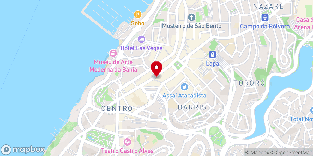 Map showing location of Capela de Nossa Senhora do Rosário