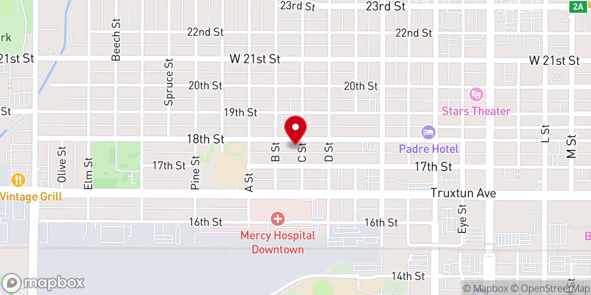 Map showing location of Second Church of Christ Scientist