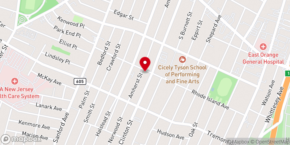 Map showing location of Peaceful Zion Baptist Church