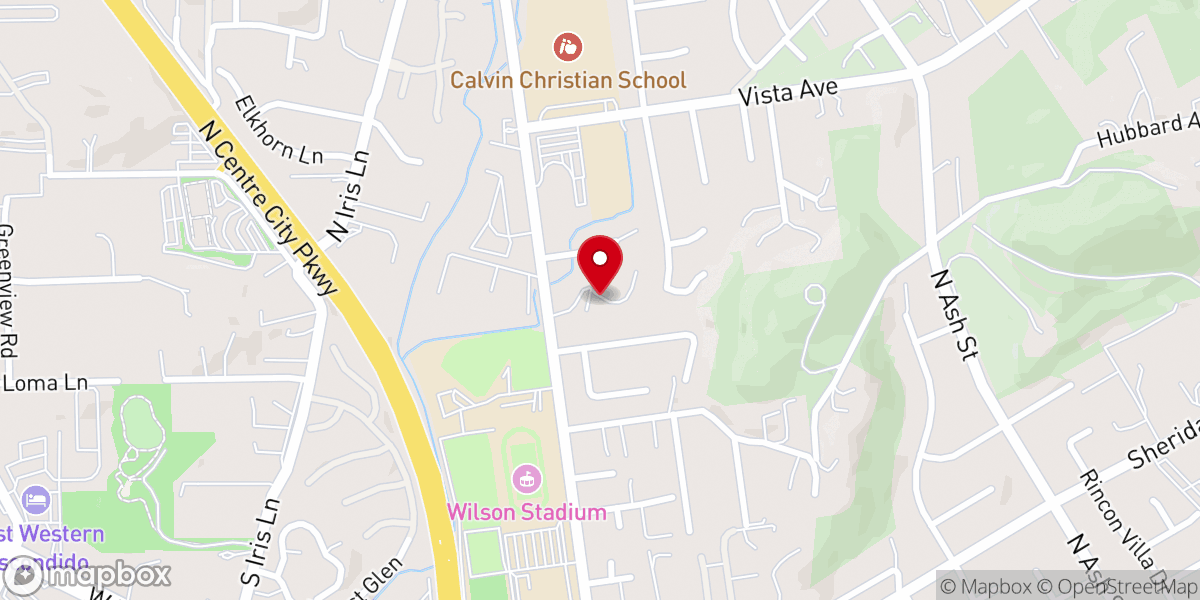 Map showing location of First Congregational United Church of Christ Escondido