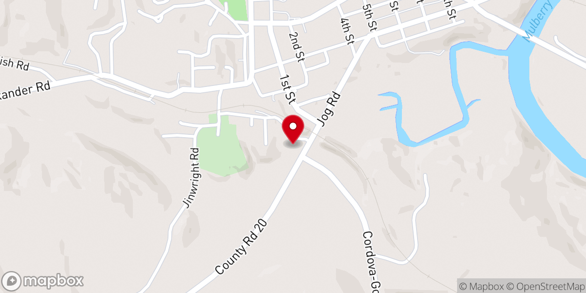 Map showing location of Mt. Zion Baptist Church