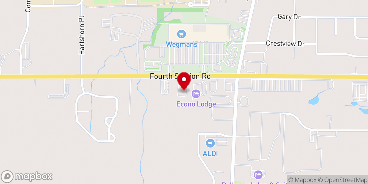 Map showing location of Hope Church - Brockport Campus