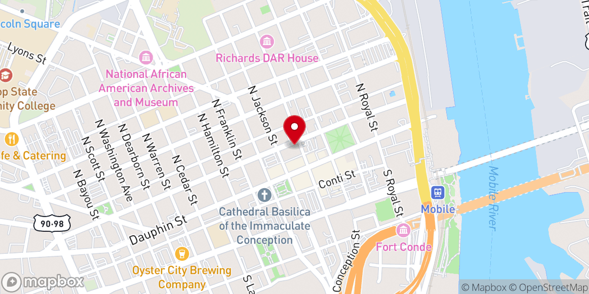 Map showing location of Downtown Church at The Steeple
