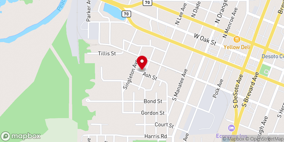 Map showing location of Arcadia First Born Church
