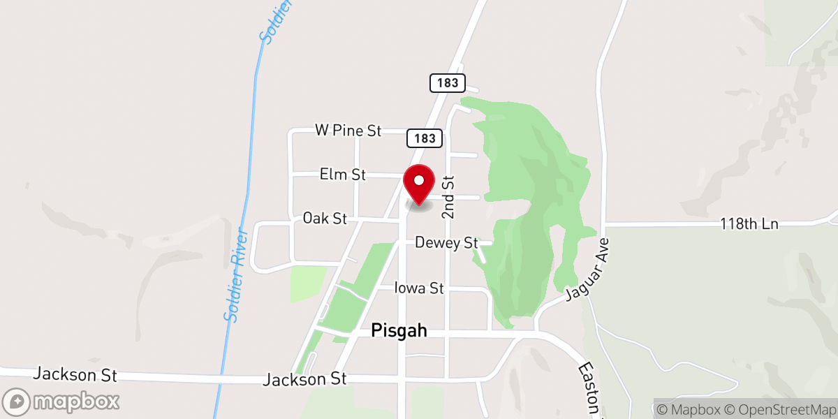 Map showing location of Pisgah United Methodist Church