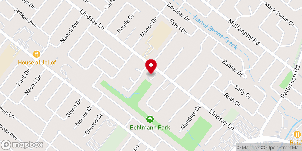 Map showing location of Lindsay Lane Missionary Baptist