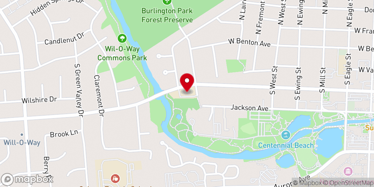 Map showing location of Naperville Church of the Brethren
