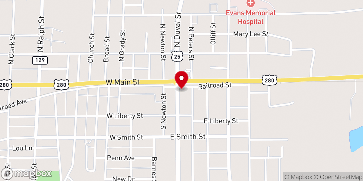 Map showing location of Power Pak Outreach Ministry Church