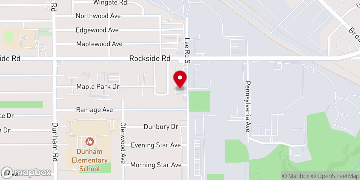 Map showing location of Word of Faith Christian Center