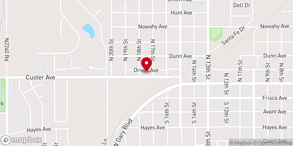 Map showing location of Custer Avenue Baptist Church
