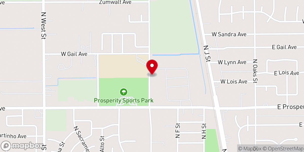 Map showing location of Solid Rock Apostolic Church of Tulare