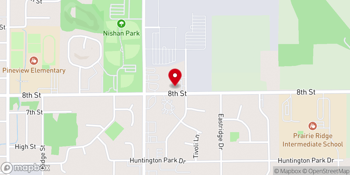Map showing location of Bible Baptist Church