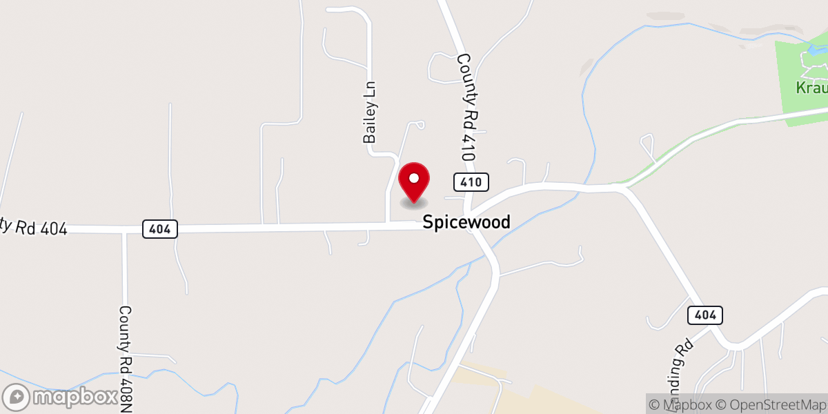 Map showing location of Spicewood Baptist Church