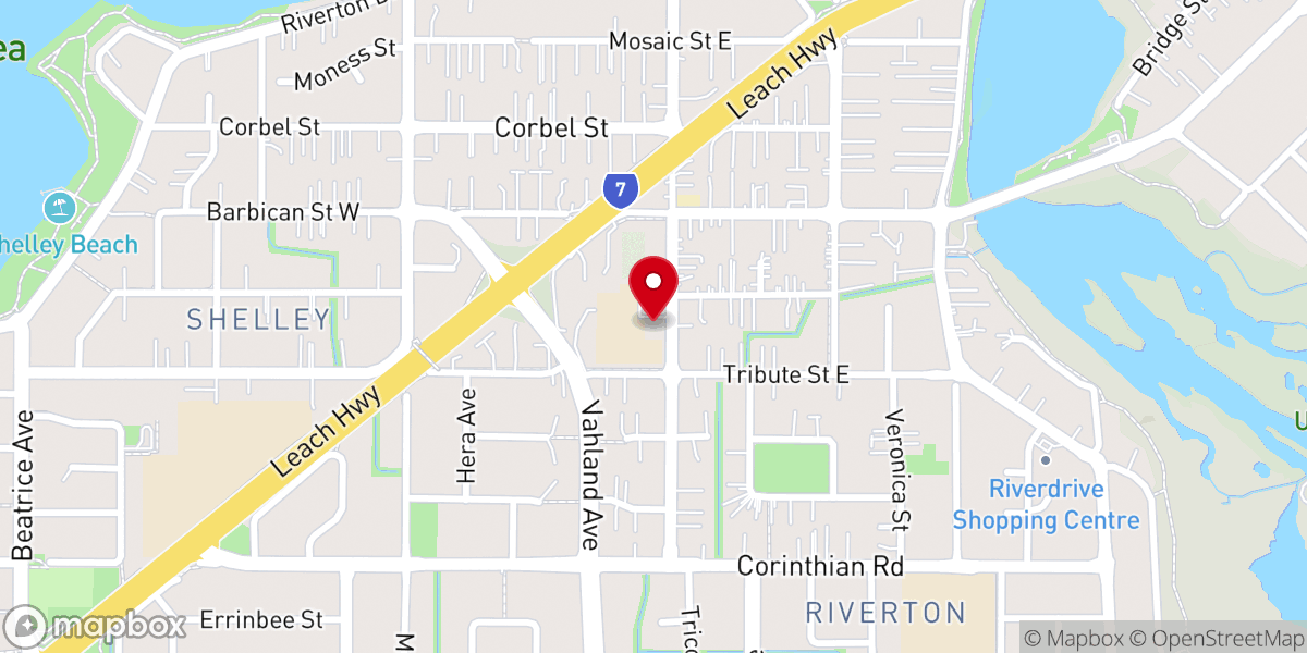 Map showing location of Our Lady Queen of Apostles Church