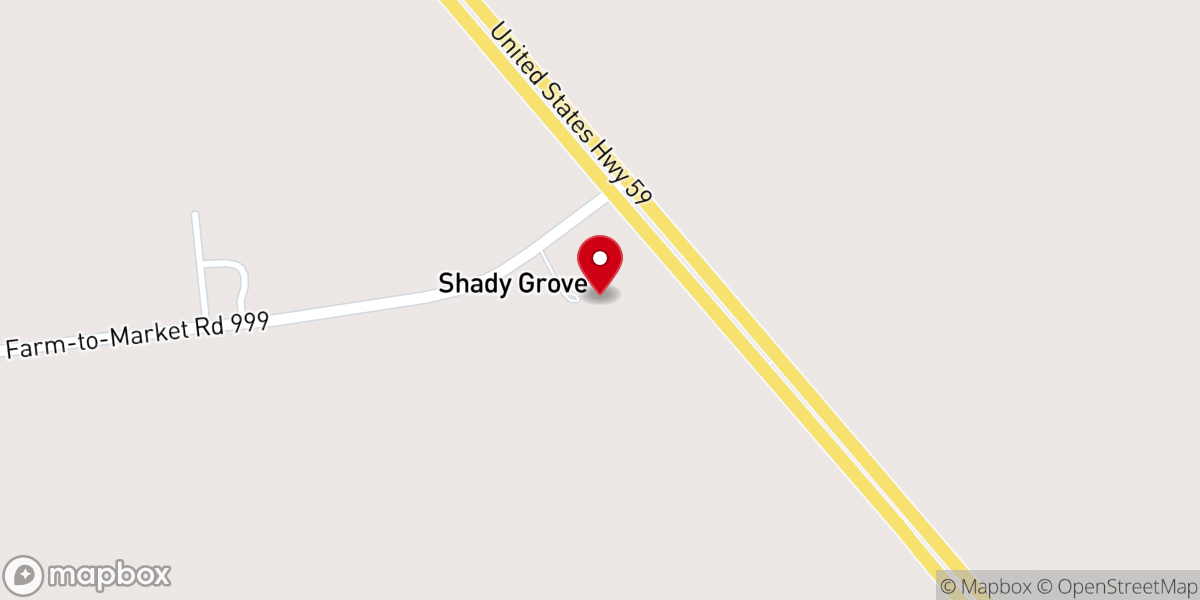 Map showing location of Shady Grove Church