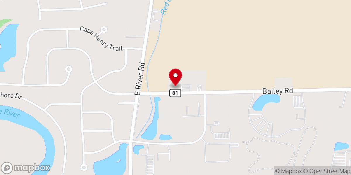 Map showing location of Genesee Valley Church