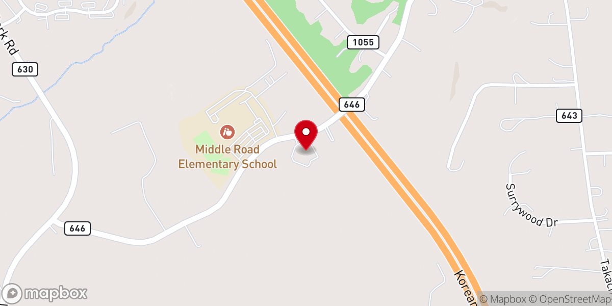 Map showing location of Faith Baptist Church