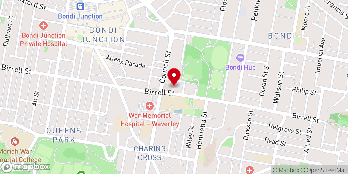 Map showing location of St Mary’s Church, Waverley / Bondi Anglican