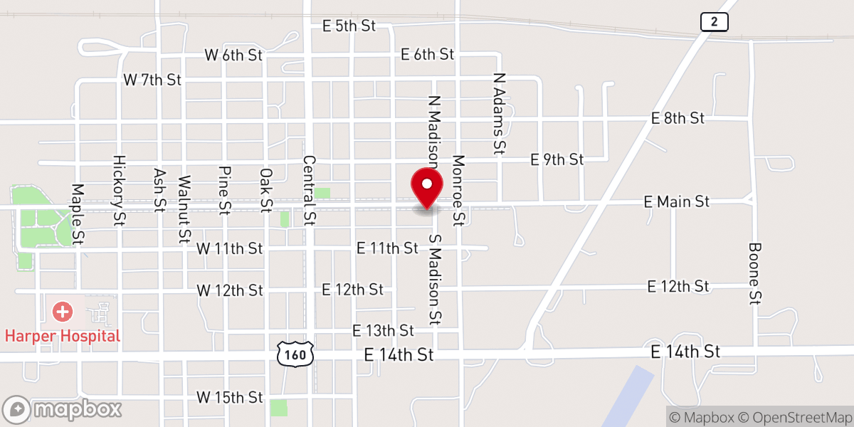 Map showing location of Harvest Bible Fellowship