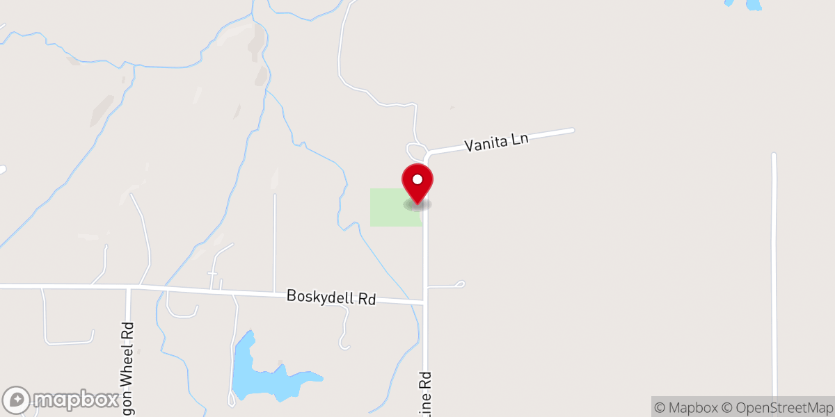 Map showing location of South County Line Christian Church