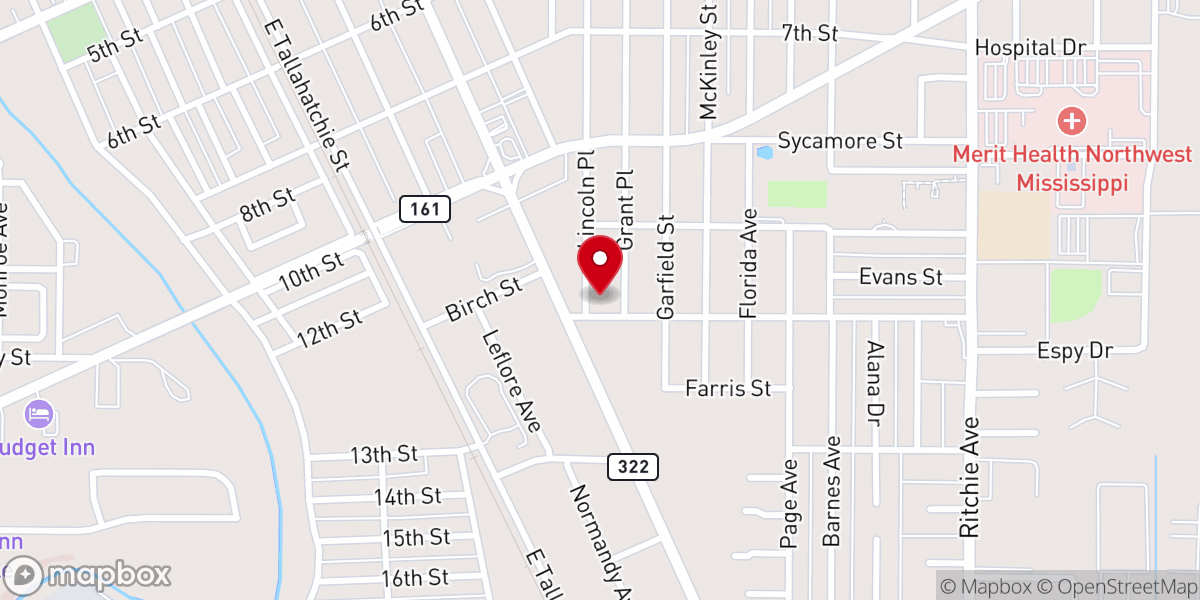 Map showing location of New Morning Star Baptist Church