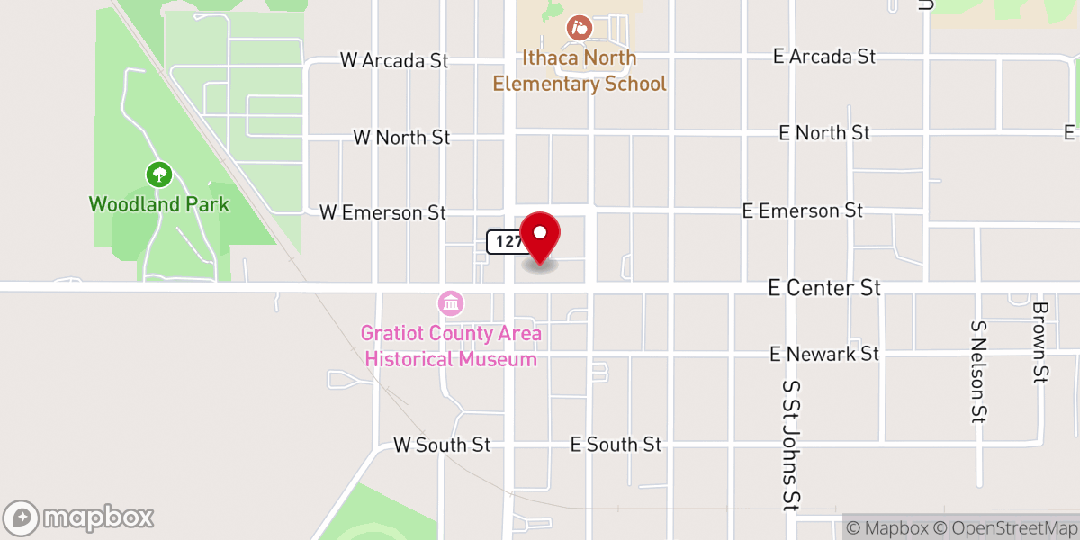 Map showing location of Love INC Gratiot County