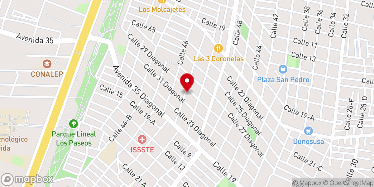 Map showing location of CENTRO PENTECOSTAL MÉRIDA