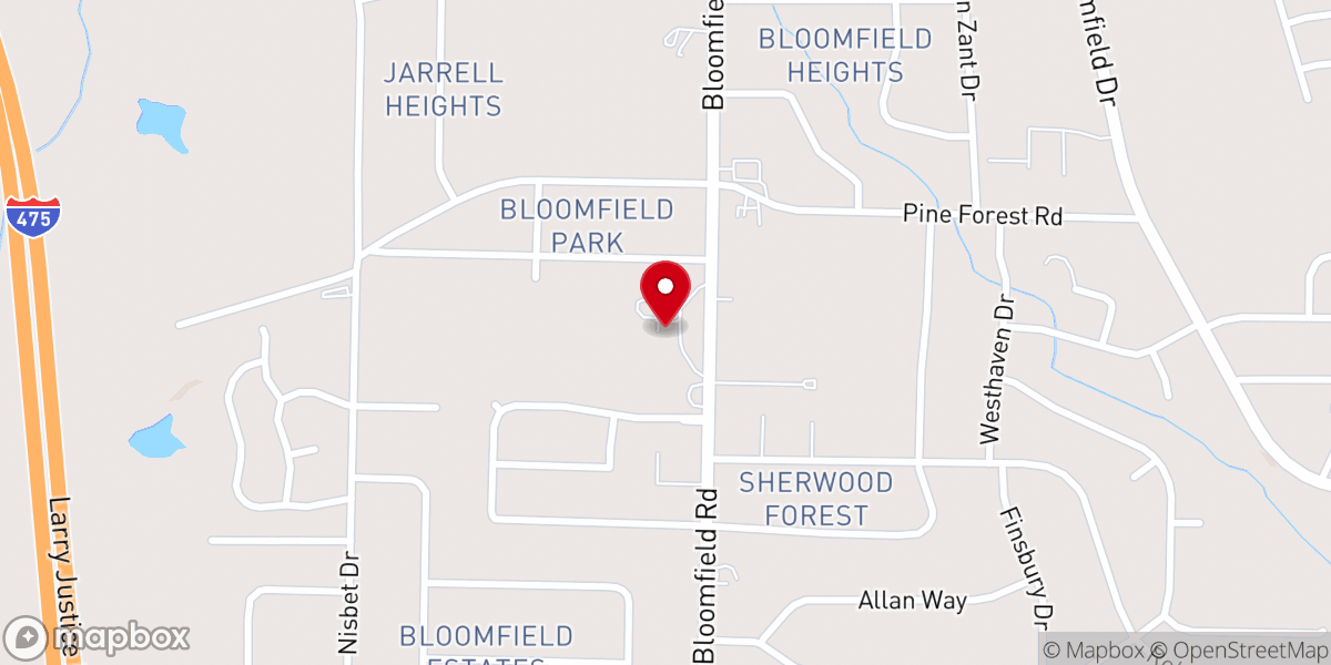 Map showing location of Tremont Temple Baptist Church Macon