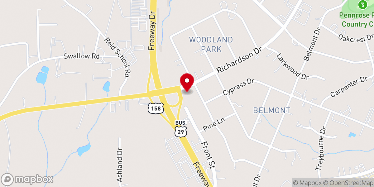 Map showing location of Faith Christian Church