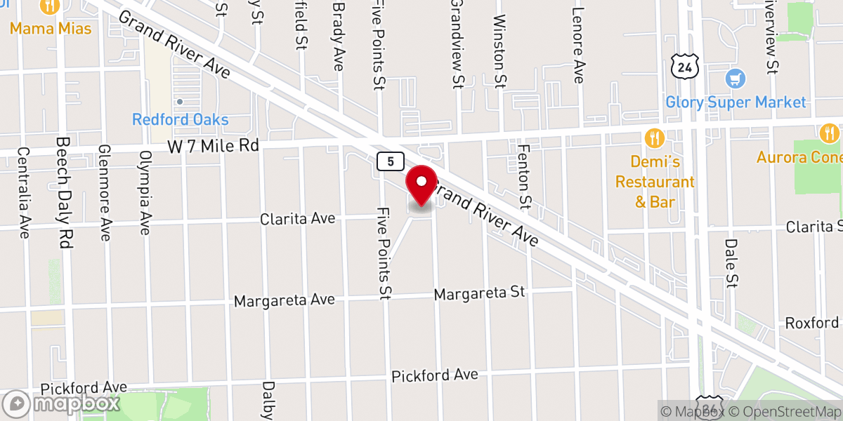 Map showing location of Amazing Grace of God Ministries