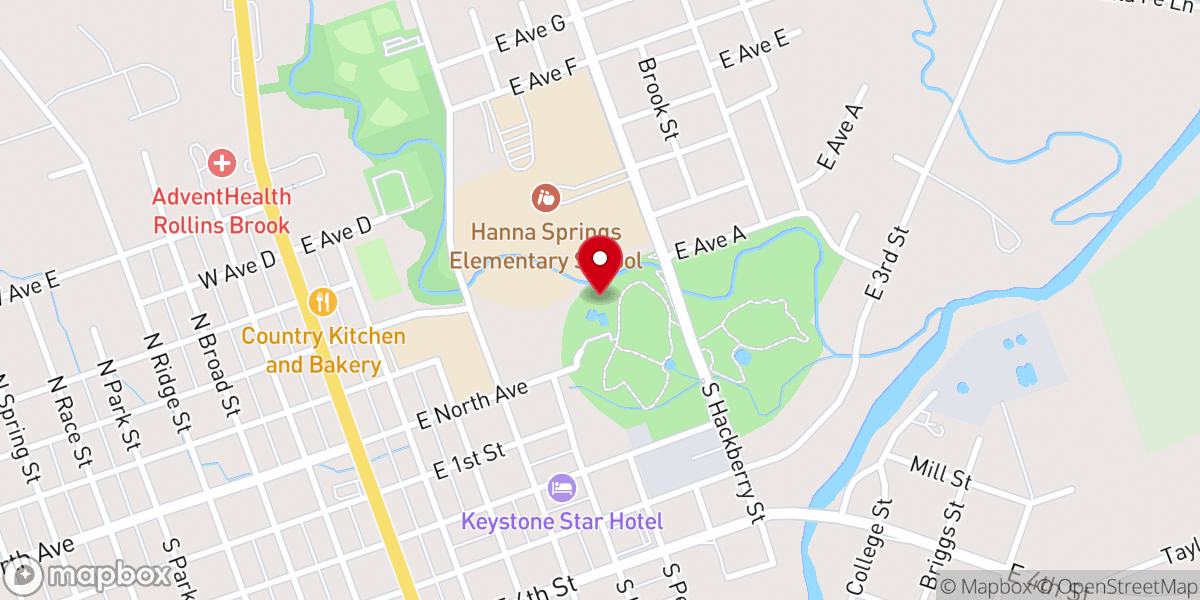 Map showing location of Lampasas Community Gardens