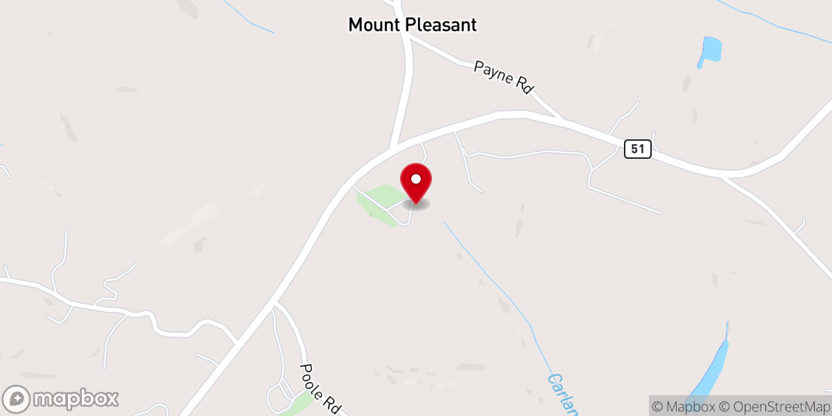Map showing location of Mount Pleasant Methodist Church