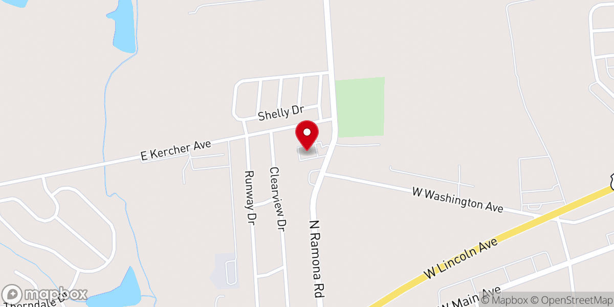 Map showing location of Myerstown Christian Fellowship
