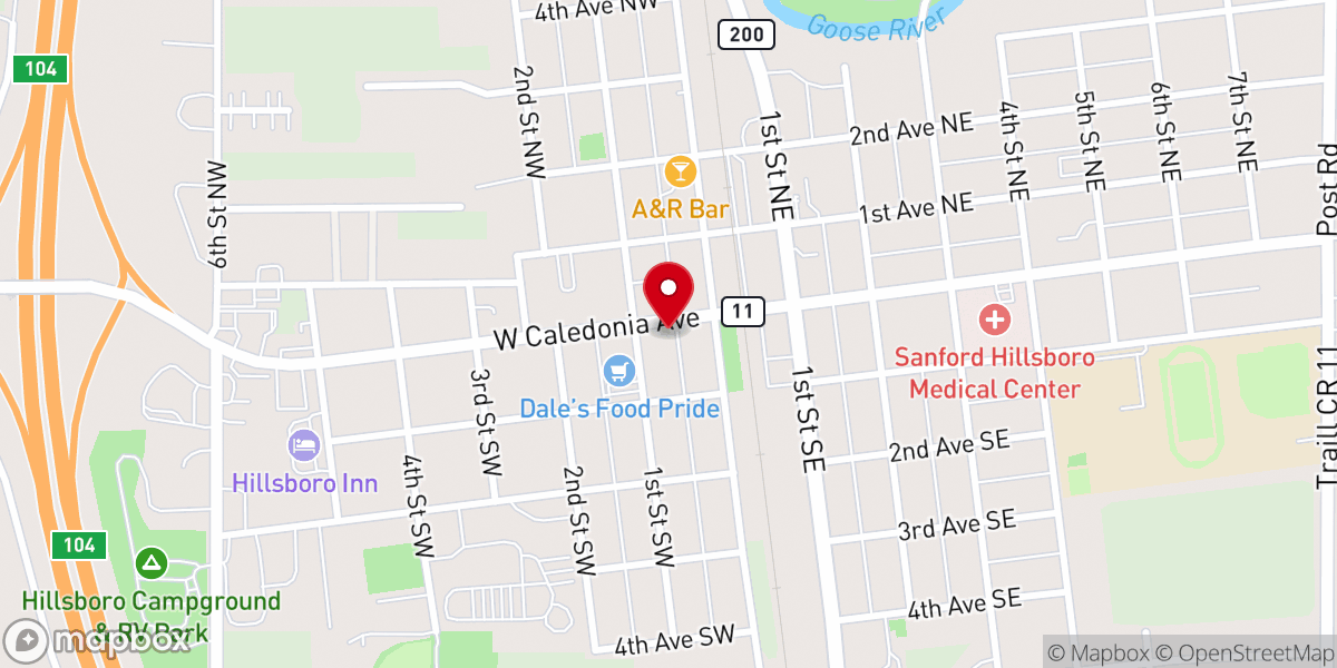 Map showing location of Harvest Baptist Church