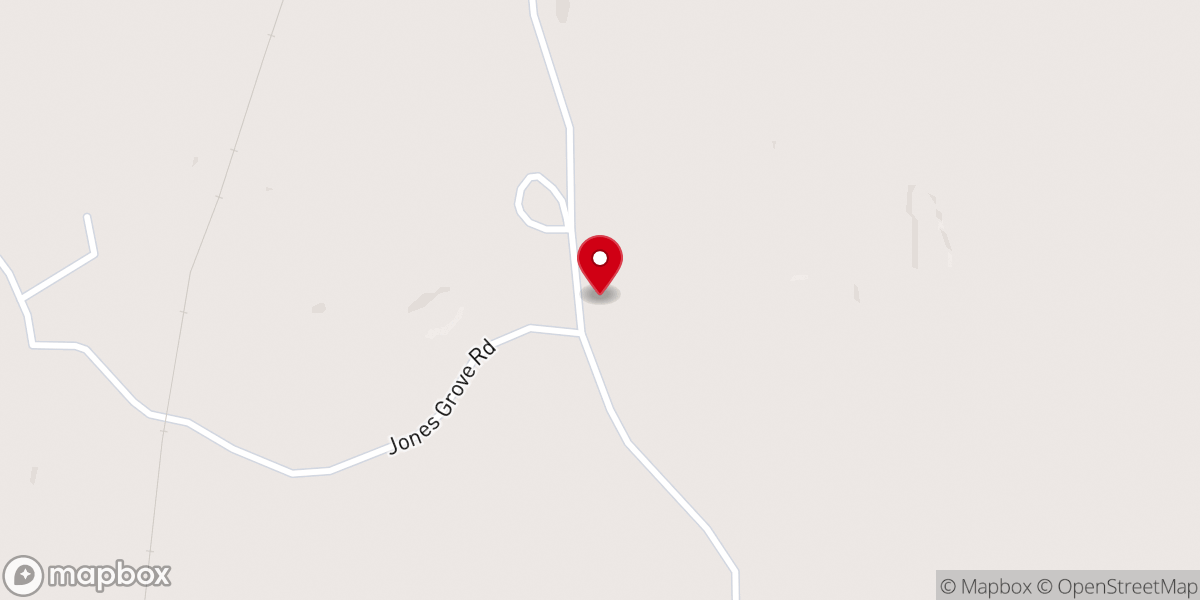 Map showing location of Jones Grove Baptist Church