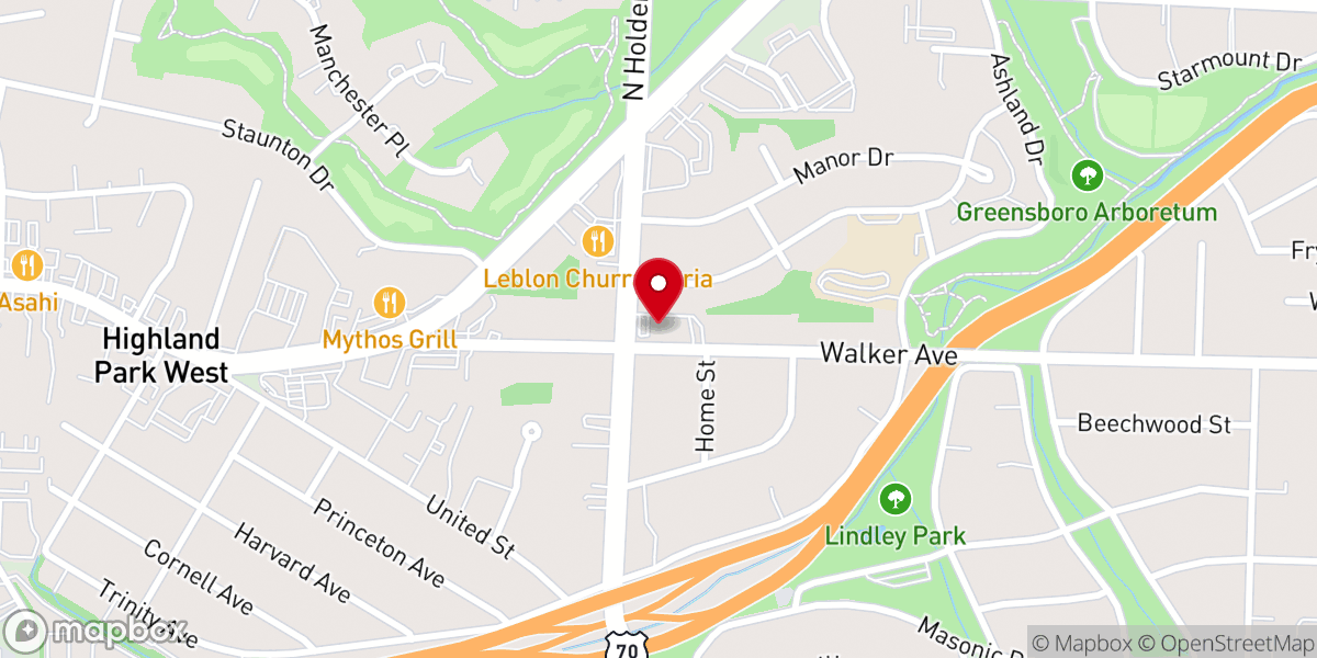 Map showing location of Unity In Greensboro