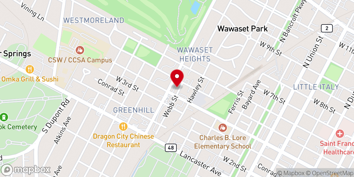 Map showing location of Catholic Charities