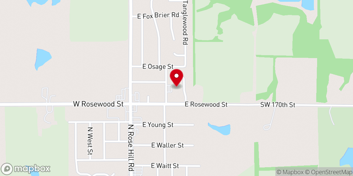 Map showing location of Rose Hill Bible Church