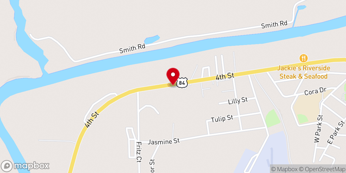 Map showing location of Liberty Worship Center