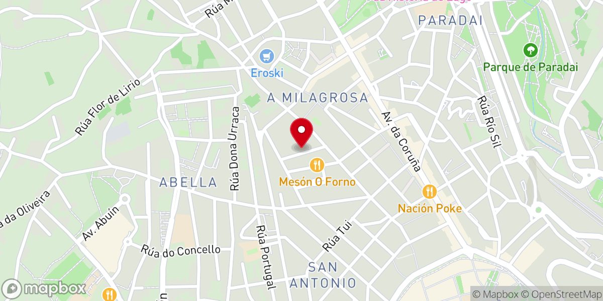 Map showing location of Iglesia de Lugo
