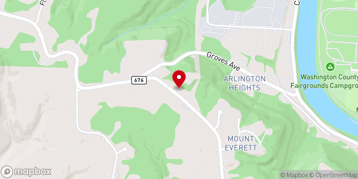 Map showing location of Marietta Baptist Temple