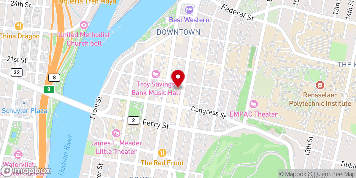 Map showing location of Roarke Center