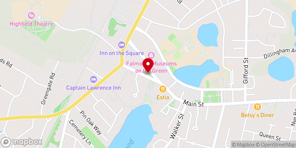 Map showing location of Falmouth Village Green