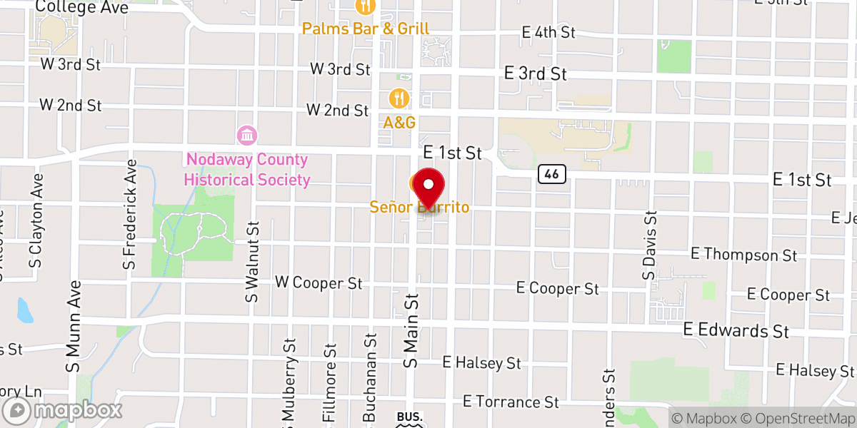 Map showing location of First Presbyterian Church