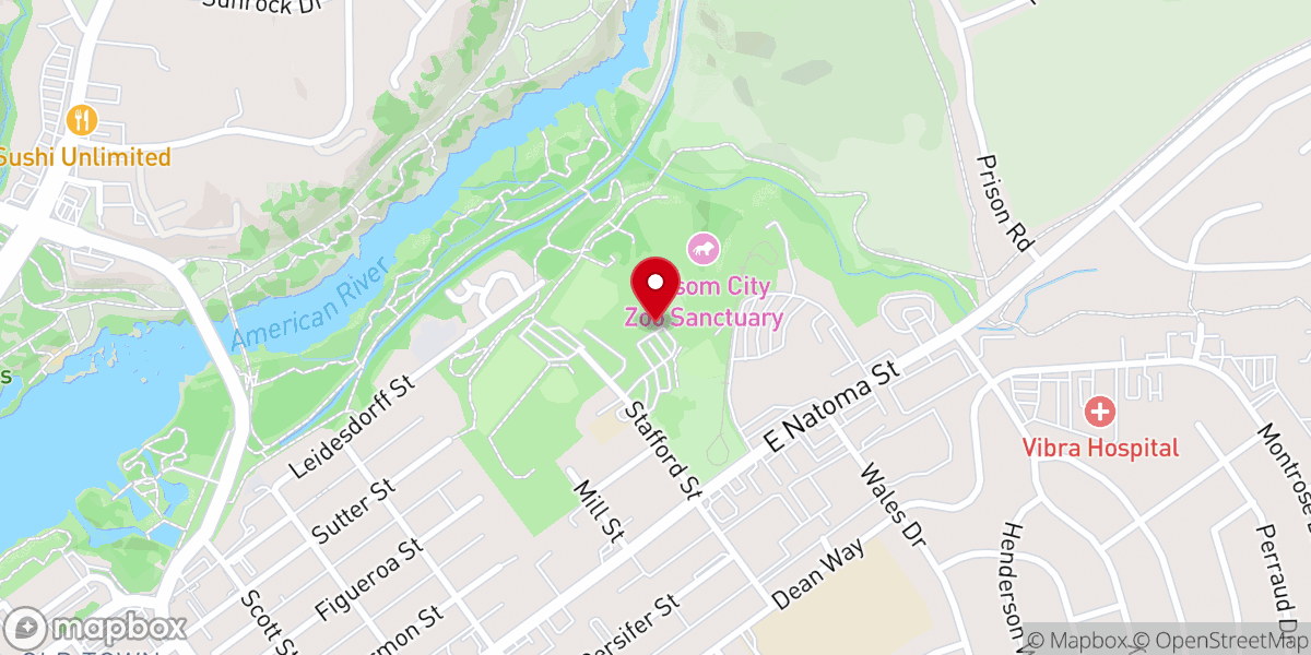 Map showing location of Folsom City Lions Park
